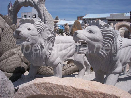Granite Lion Statues